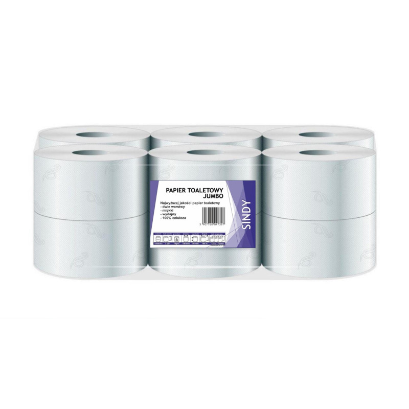 Papier toaletowy Jumbo celuloza 140m SINDY