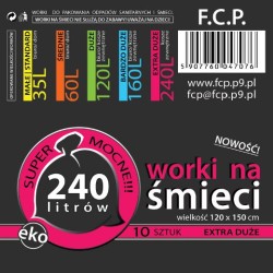 Worki na śmieci 240 litrów LDPE mocne